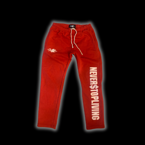 Red Puff Print Sweatpants